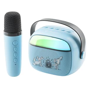 Boxa portabila pentru copii GoGEN BOB si BOBEK PARTY, 3.2 W, USB, Micro SD, microfon fara fir, 3.7V