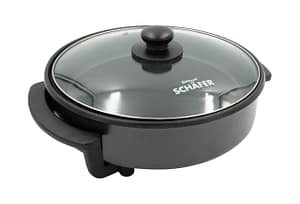 Tigaie electrica pentru gustari si pizza SCHAFER 20372, 1500 W, diametru 42 cm, capac din sticla