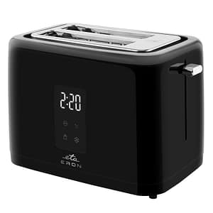 Prajitor de paine ETA Eron 8166 90000, 2 felii, 930 W, 7 niveluri de incalzire, afisaj LED, control tactil, otel inoxidabil, negru