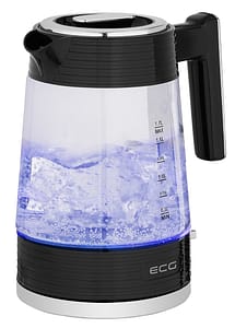 Fierbator electric ECG RK 1750 Stripe, 2200 W, 1.7 litri, sticla borosilicata, elemente din otel inoxidabil