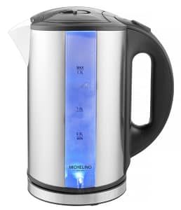 Fierbator electric MICHELINO 74320, 2200W, 1.7 litri, otel inoxidabil, pereti dubli, iluminare LED