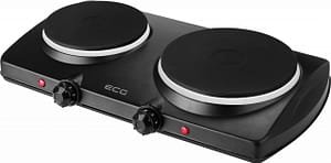 Plita electrica ECG EV 2512, 2 ochiuri de 185 mm si 155 mm, putere de intrare 1500 W + 1000 W, negru