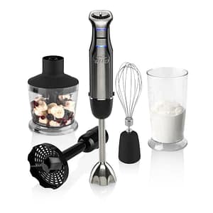 Blender de mana ETA Tasso 5056 90000, 600 W, 6 viteze, atasament special pentru piure, negru