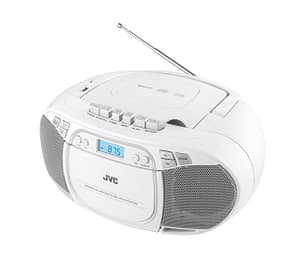 Radio cu casetofon si player CD JVC RC-E451W, 2 x 1.6 W RMS, FM, Bluetooth, USB, MP3, AUX IN, alb