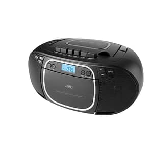 Radio cu casetofon si player CD JVC RC-E451B, 2 x 1.6 W RMS, FM, Bluetooth, USB, MP3, AUX IN, negru