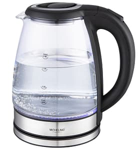 Fierbator electric 139365 Michelino, 1.8 litri, 1800 W, sticla, iluminare LED albastru