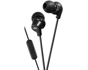 Casti JVC HA-FR15-B-EF, Cu fir, In-Ear, Microfon, mufa in L compatibila cu iPhone, Negru