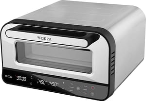 Cuptor electric pentru Pizza ECG Forza 4500, 1850 W, 450 °C, 45 litri, 5 programe, control digital, negru