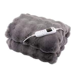 Patura cu incalzire electrica ETA632590000 Bubble, 130x160 cm, 120W, 30-45 °C, 9 niveluri de temperatura, temporizator, gri