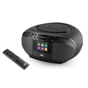 Radio cu CD JVC RD-E664B-DAB, 2x2.5W RMS, Bluetooth, USB, afisaj LCD, ceas, telecomanda, negru